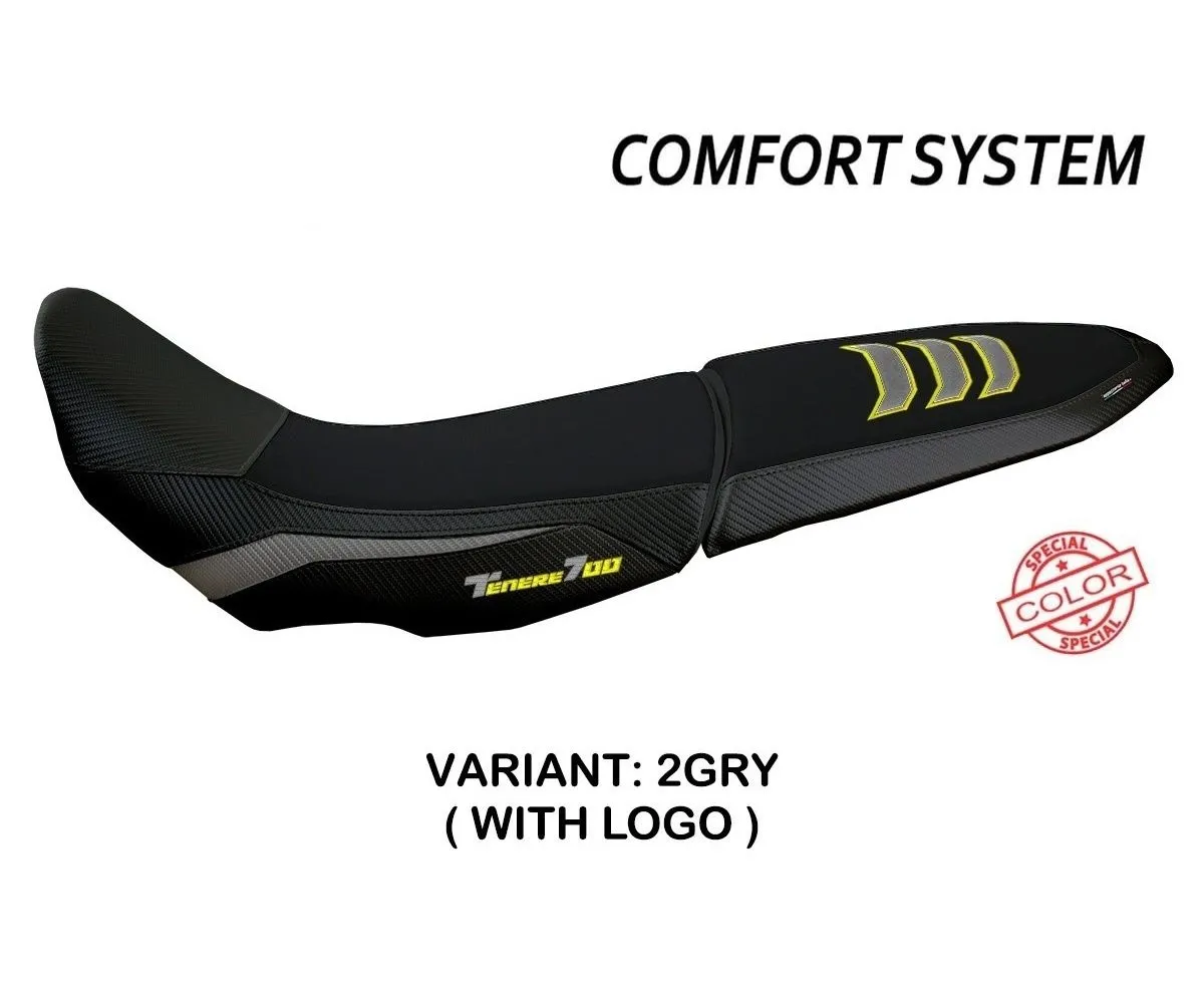 Rivestimento Sella Gulfi Ultragrip Comfort System Grigio - Giallo (gry) T.i. Per Yamaha Tenere 700 (sella Doppia) 2019 > 2025-YT7DGUC-2GRY-1-281192