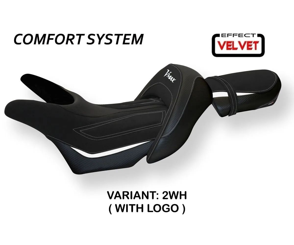 Rivestimento Sella Odessa Velvet Comfort System Bianco (wh) T.i. Per Yamaha V-max 1700 2008 > 2017-YVM17OC-2WH-1-281521