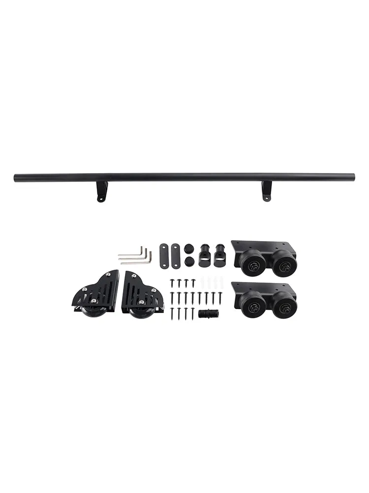 Kit de quincaillerie pour échelle coulissante de bibliothèque roulante avec frein, tube rond de 3,3 pieds