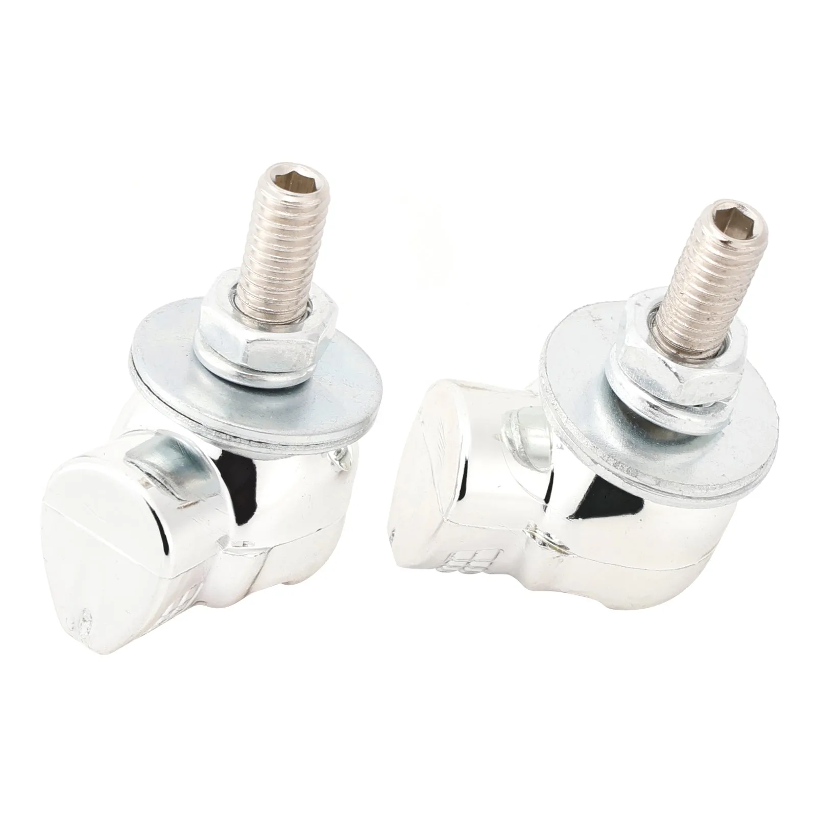 2 écrous de plaque d'immatriculation en plastique argenté pour moto et vélo, tête de mort