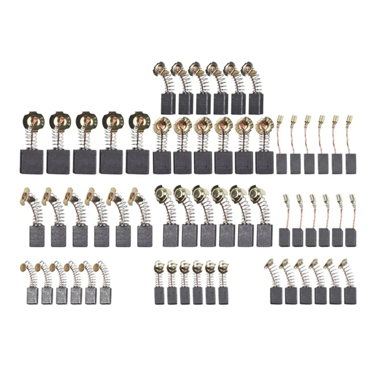 Lot de 60 balais de charbon de rechange pour moteur électrique, 10 tailles, pour outils électriques