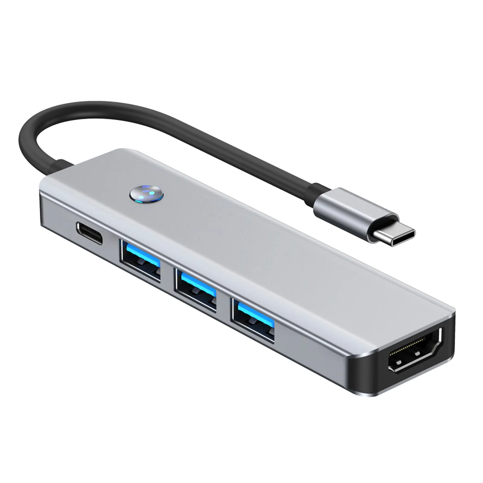 Adaptateur 5 en 1 TYPE-C + USB 3.0 (1 port) + USB 2.0 (2 ports) + HDMI + PD100W pour MacBook