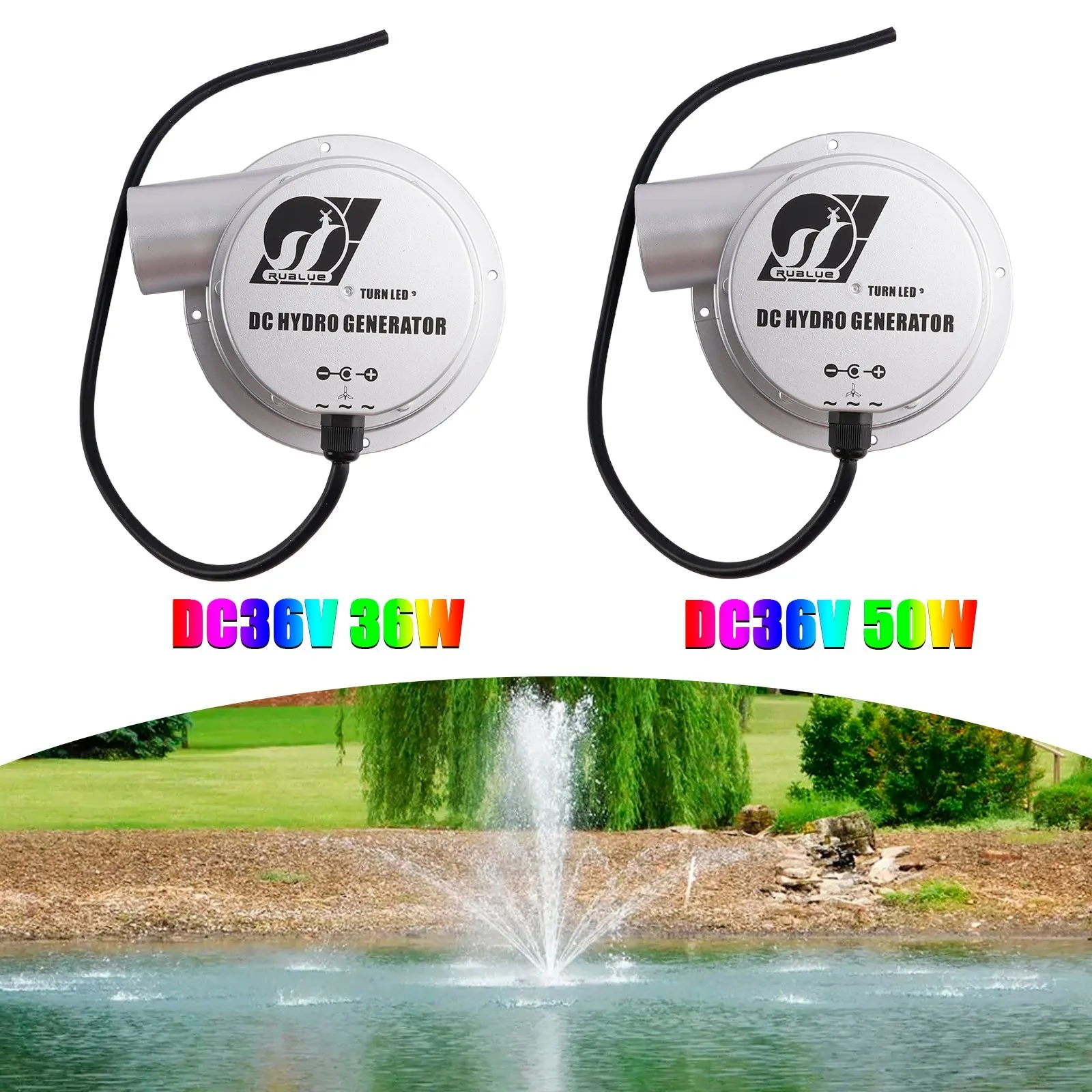 Générateur hydroélectrique à turbine à débit d'eau 24 V CC 36 V 36 W/50 W CA