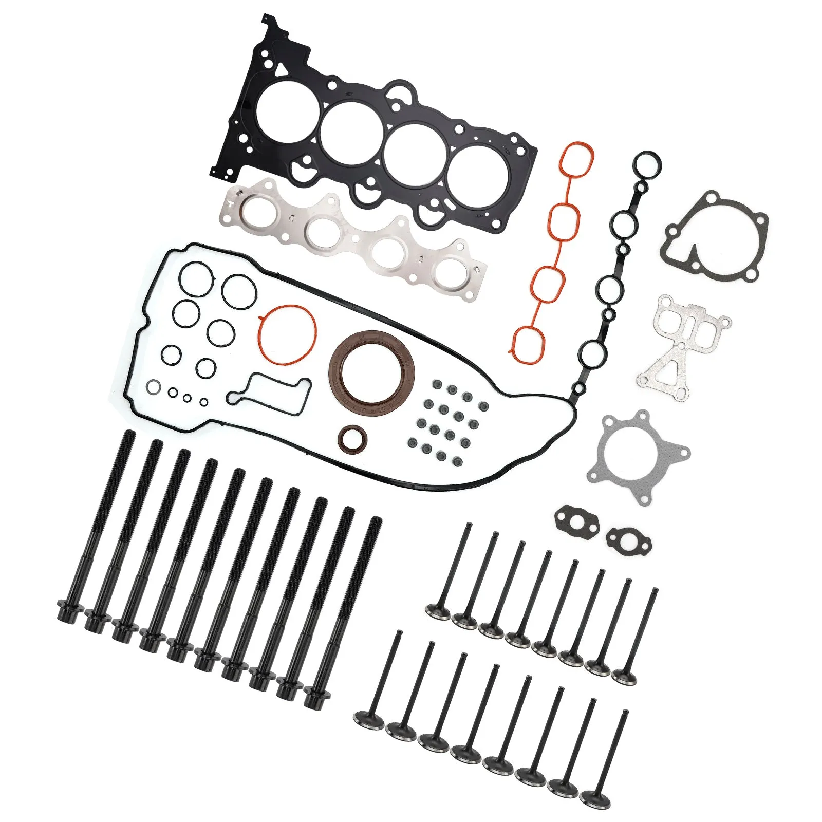 Kit de boulons et joints de culasse avec soupape d'admission et d'échappement 23110-2B710 pour Kia Forte5 1,6 L GAS Turbocompressé G4FJ 2014-2018