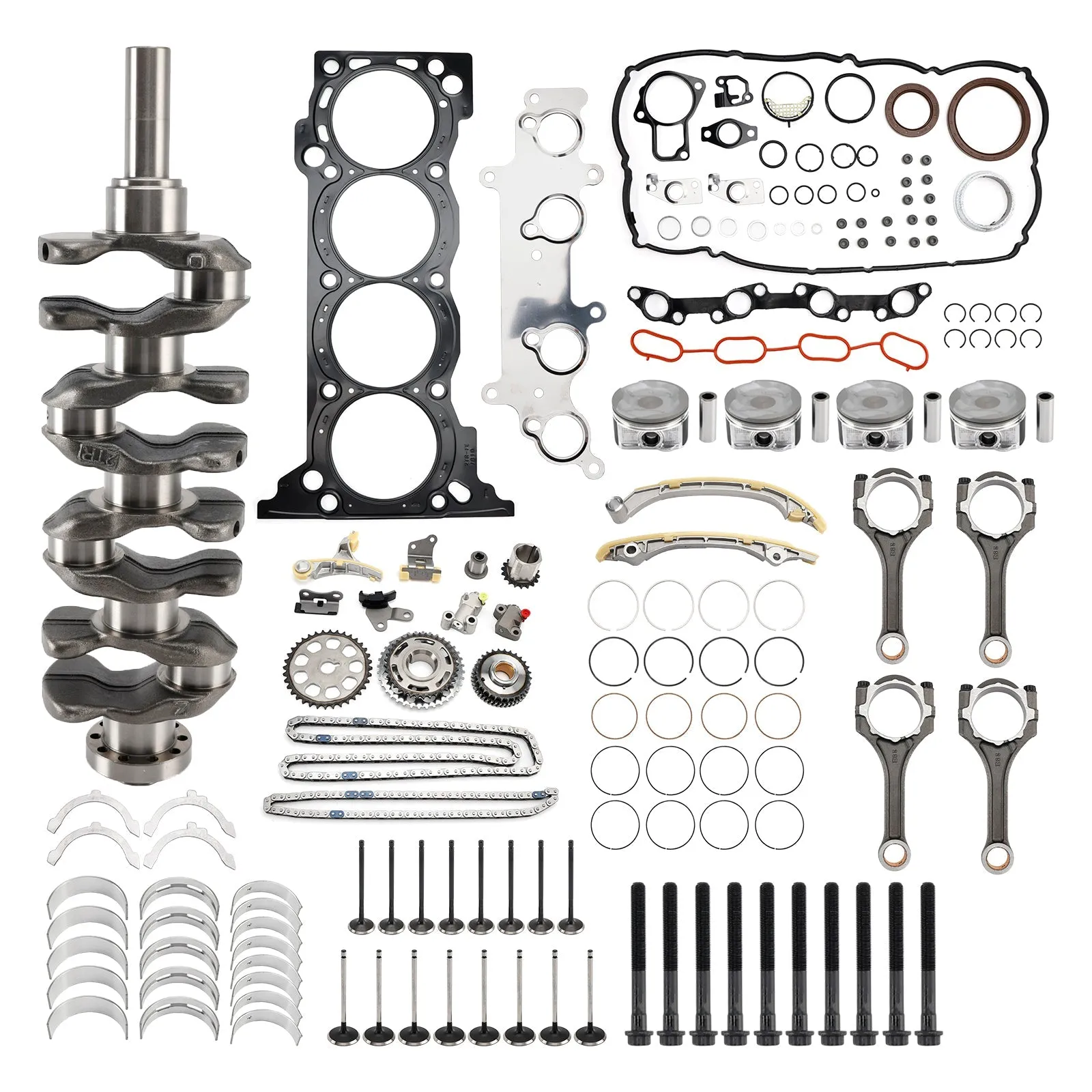 Kit de distribution de joint de piston de reconstruction de moteur TOYOTA TACOMA 2.7L 2005-2015 avec bielles de vilebrequin 13401-75020 1304175030