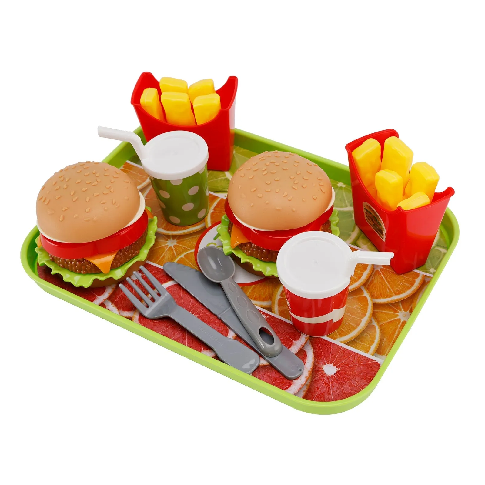 Hamburger Gaufres Frites Boisson Jouer Nourriture Jouet de Simulation Ensemble de Cuisine Ensemble de Jouets pour Enfants