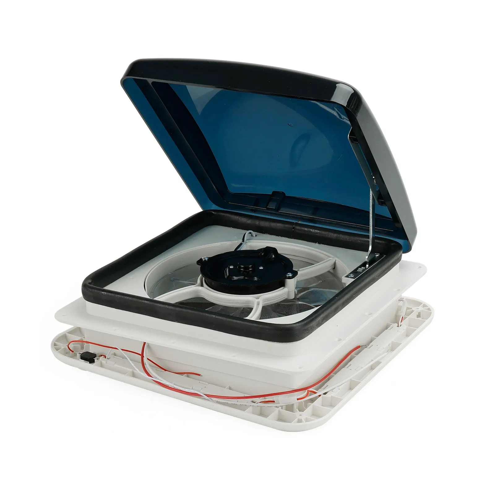 11" Ventilateur de toit pour caravane, moteur à 3 vitesses, puits de lumière 12 V avec éclairage LED