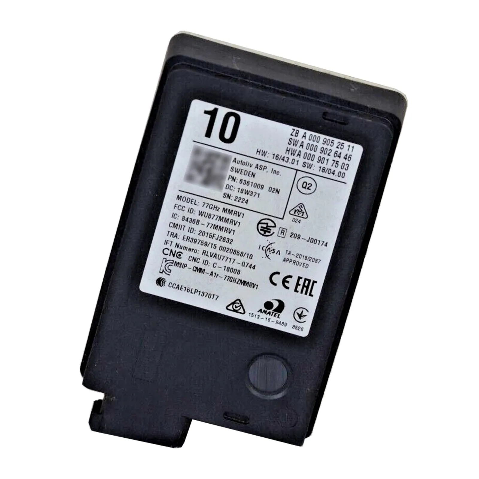 2017-aujourd'hui MERCEDES BENZ Classe E C/A238 E200 / 4MATIC Nouveau capteur radar Distronic Unité de commande A0009052511